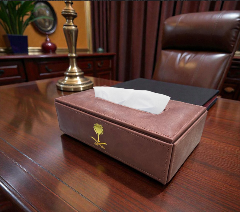 Royal Executive Leather Desk Organizer Set (12-Piece) – Premium Brown & Gold - Image 2