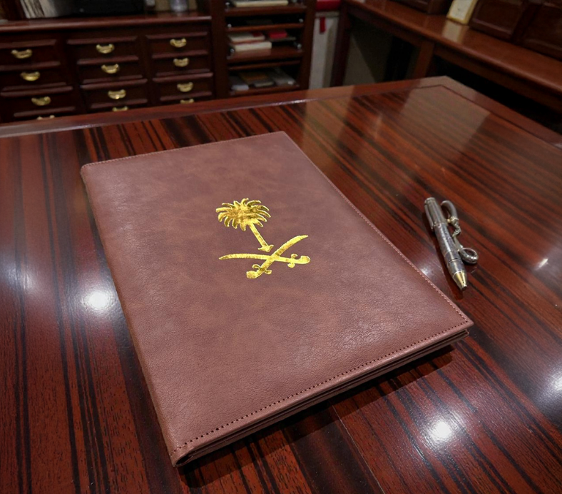 Royal Executive Leather Desk Organizer Set (12-Piece) – Premium Brown & Gold - Image 3
