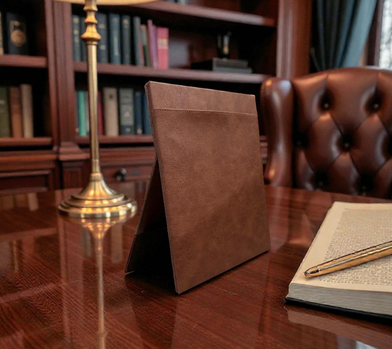 Royal Executive Leather Desk Organizer Set (12-Piece) – Premium Brown & Gold - Image 6