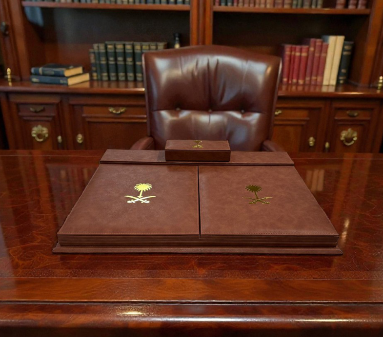 Royal Executive Leather Desk Organizer Set (12-Piece) – Premium Brown & Gold - Image 11