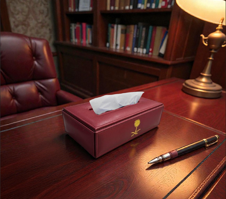 Royal Executive Leather Desk Organizer Set (10-Piece) – Burgundy / Maroon & Gold - Image 5