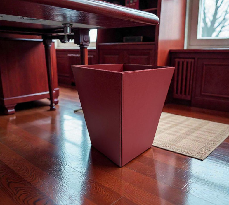Royal Executive Leather Desk Organizer Set (10-Piece) – Burgundy / Maroon & Gold - Image 12