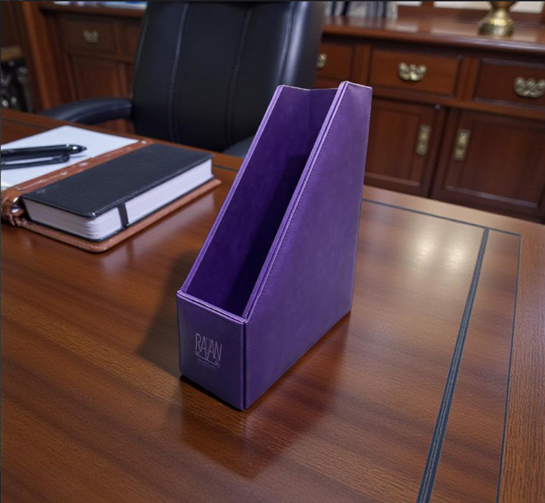 Modern Executive Leather Desk Organizer Set (13-Piece) – Royal Purple - Image 4