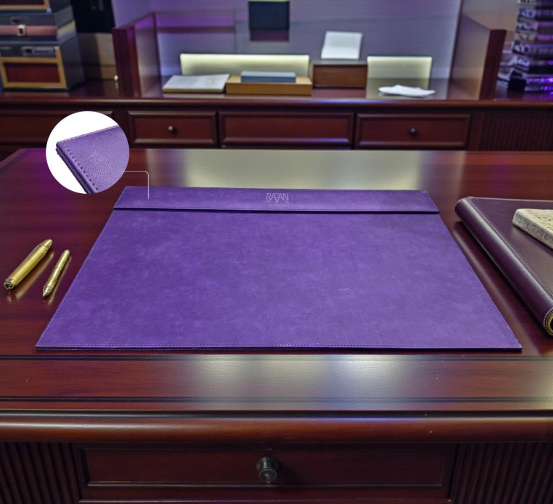 Modern Executive Leather Desk Organizer Set (13-Piece) – Royal Purple - Image 7