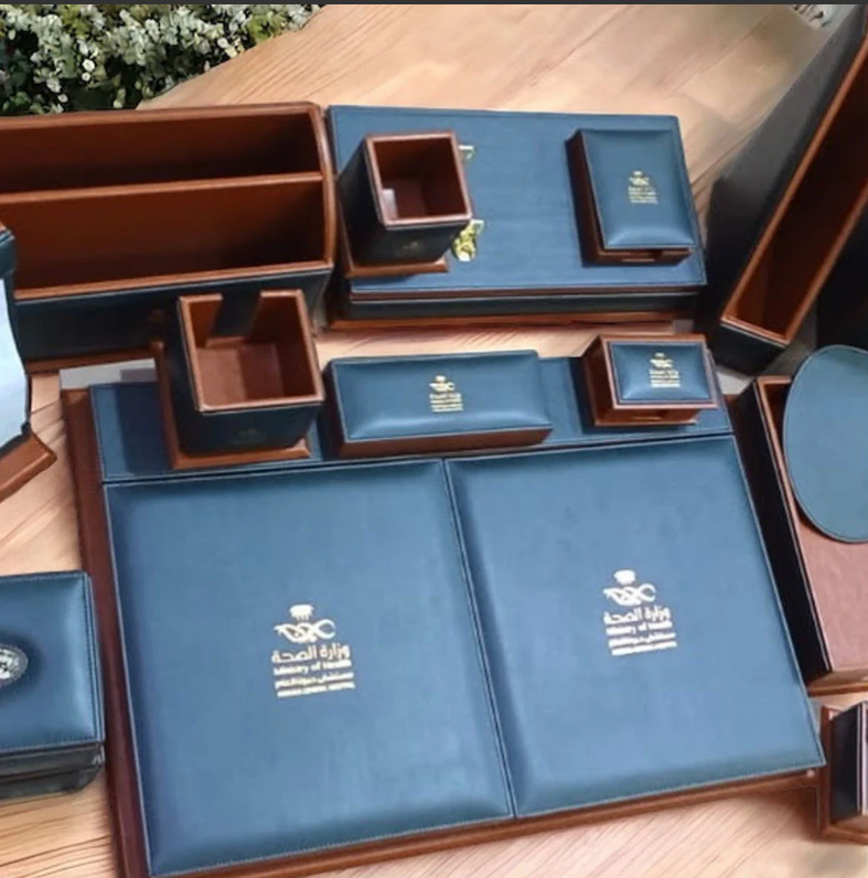 Royal Executive Leather Desk Organizer Set - Image 2