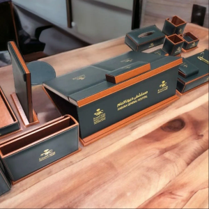 Royal Executive Leather Desk Organizer Set