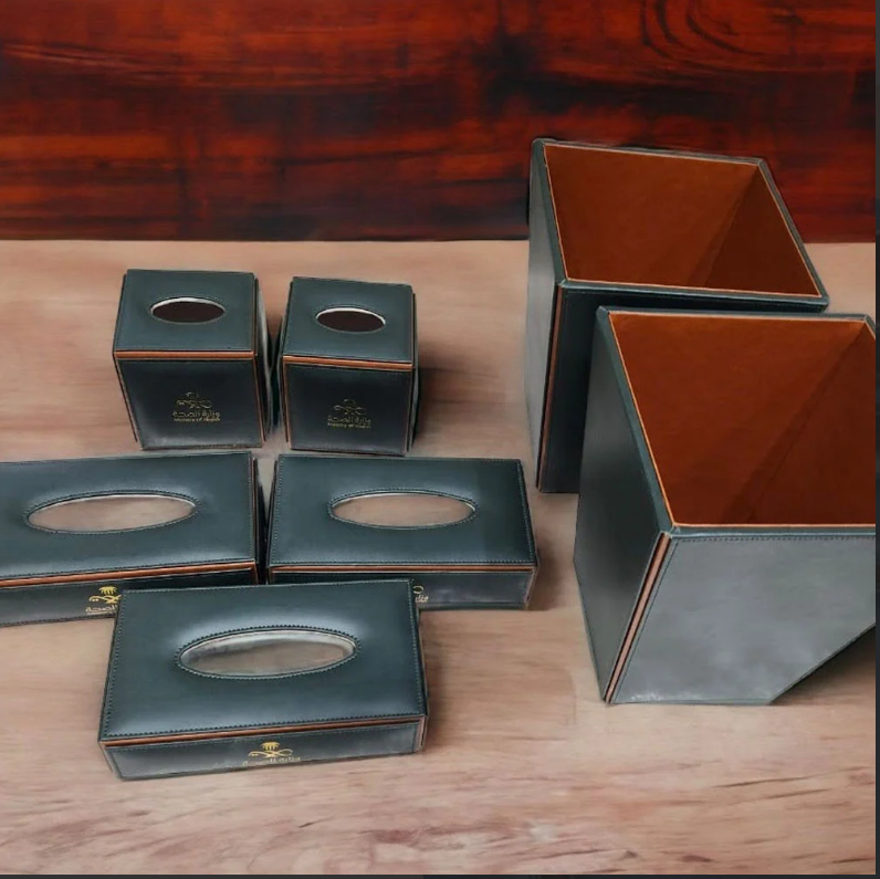 Royal Executive Leather Desk Organizer Set - Image 3